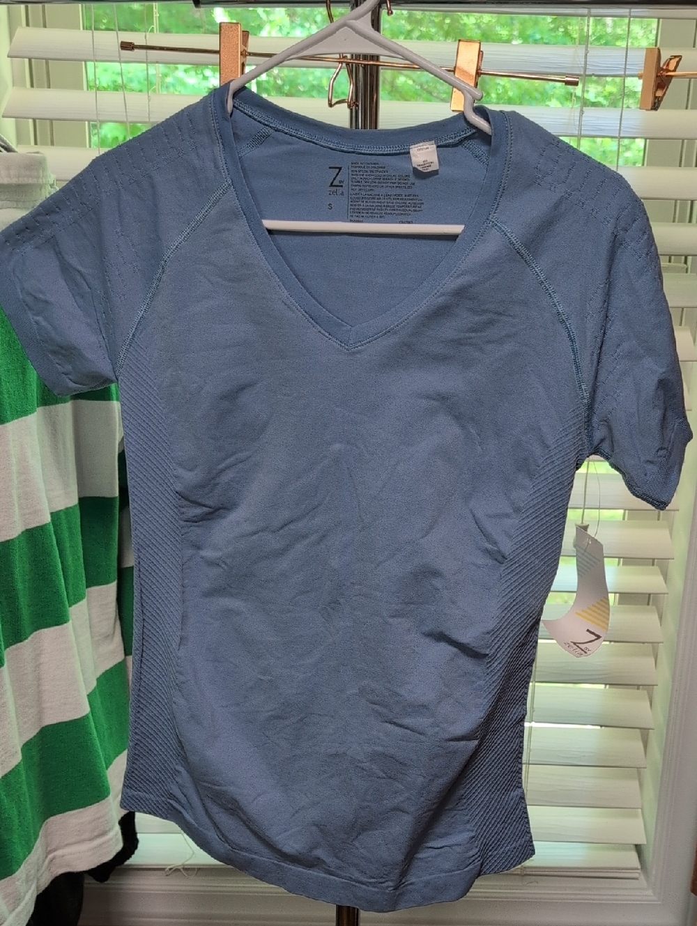 Zella Slate Blue V-Neck Performance Tee
